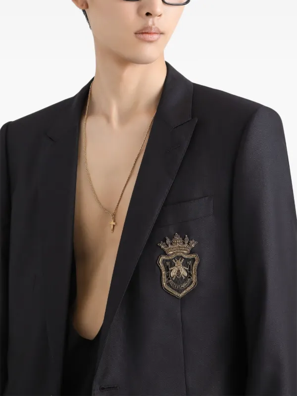 Dolce & Gabbana logo-appliqué Blazer | Blue | FARFETCH