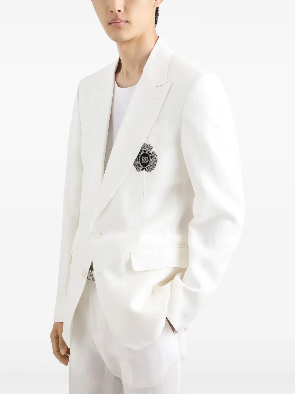 Dolce & Gabbana Blazer met geborduurd logo Wit