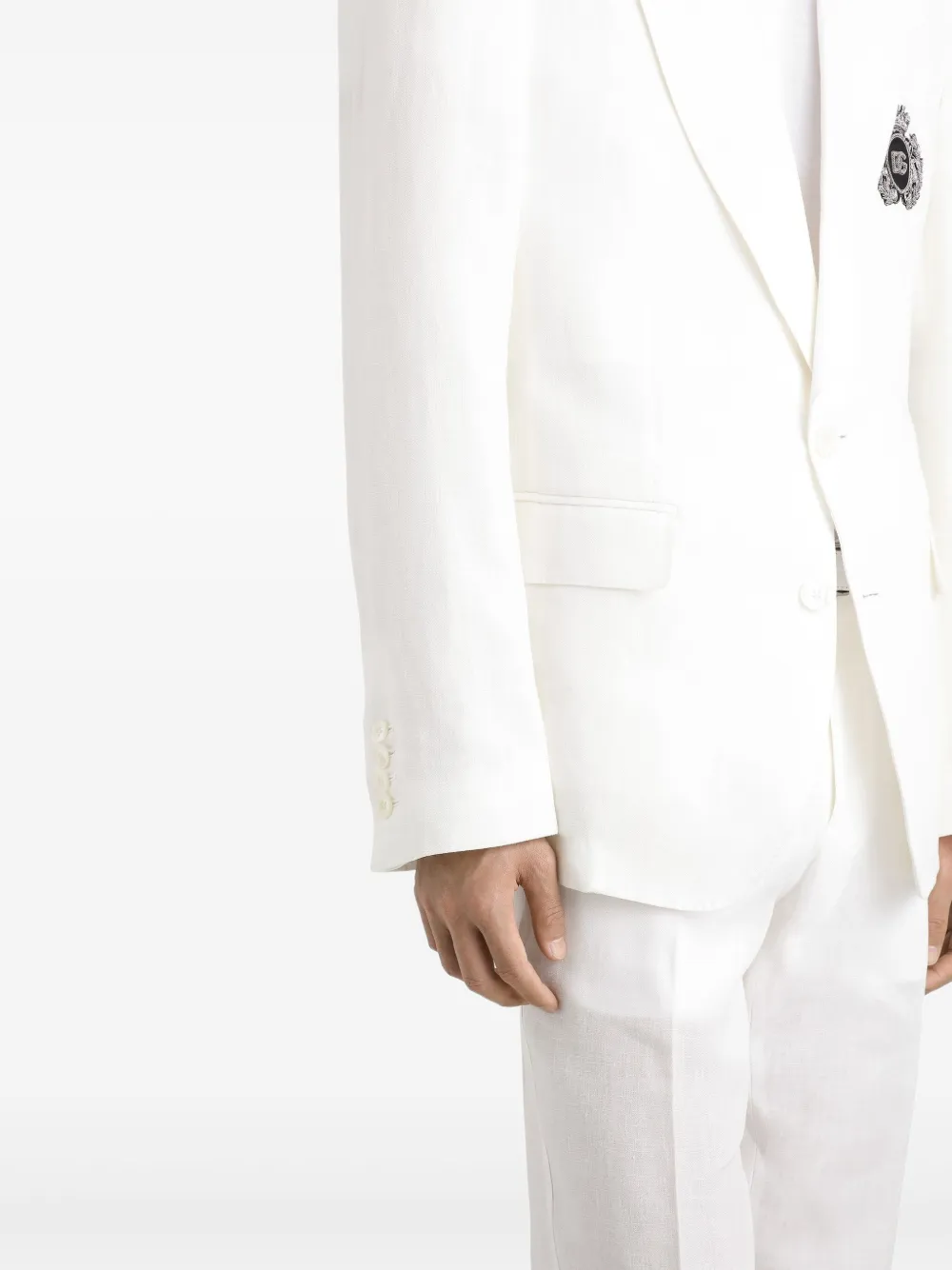Dolce & Gabbana Blazer met geborduurd logo Wit
