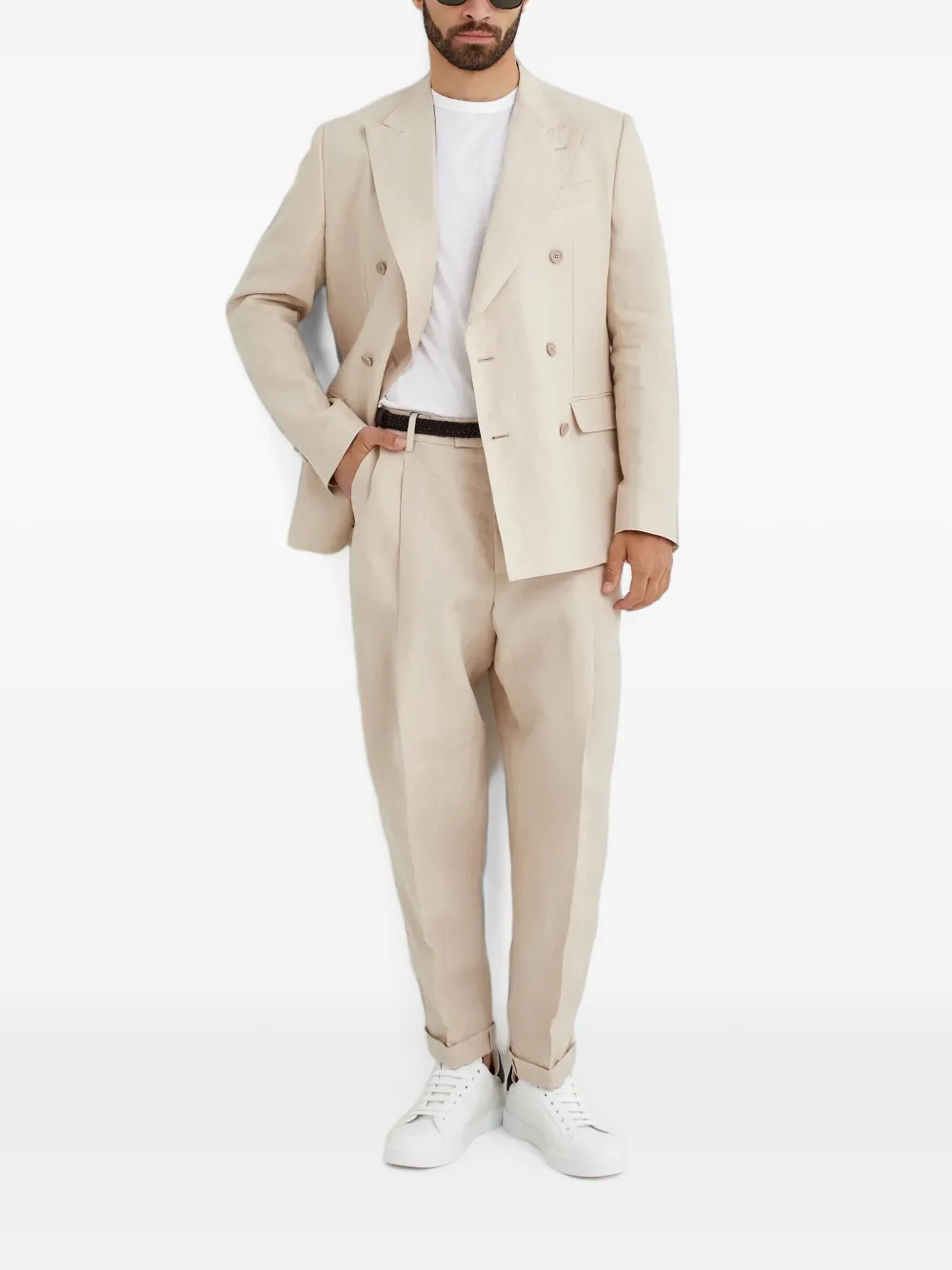 Dolce & Gabbana Blazer met dubbele rij knopen Beige