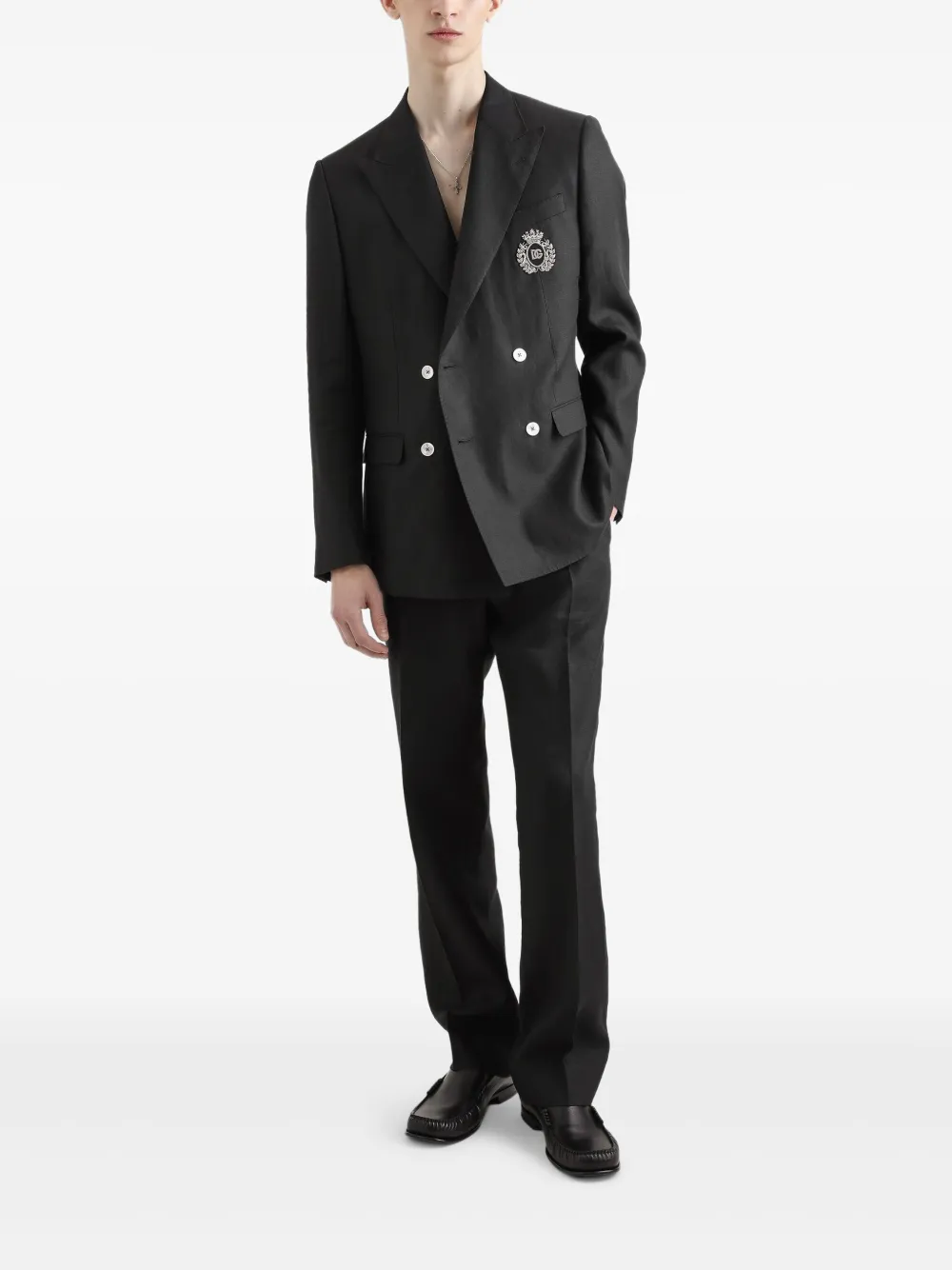 Dolce & Gabbana Blazer met monogram-patch - Zwart