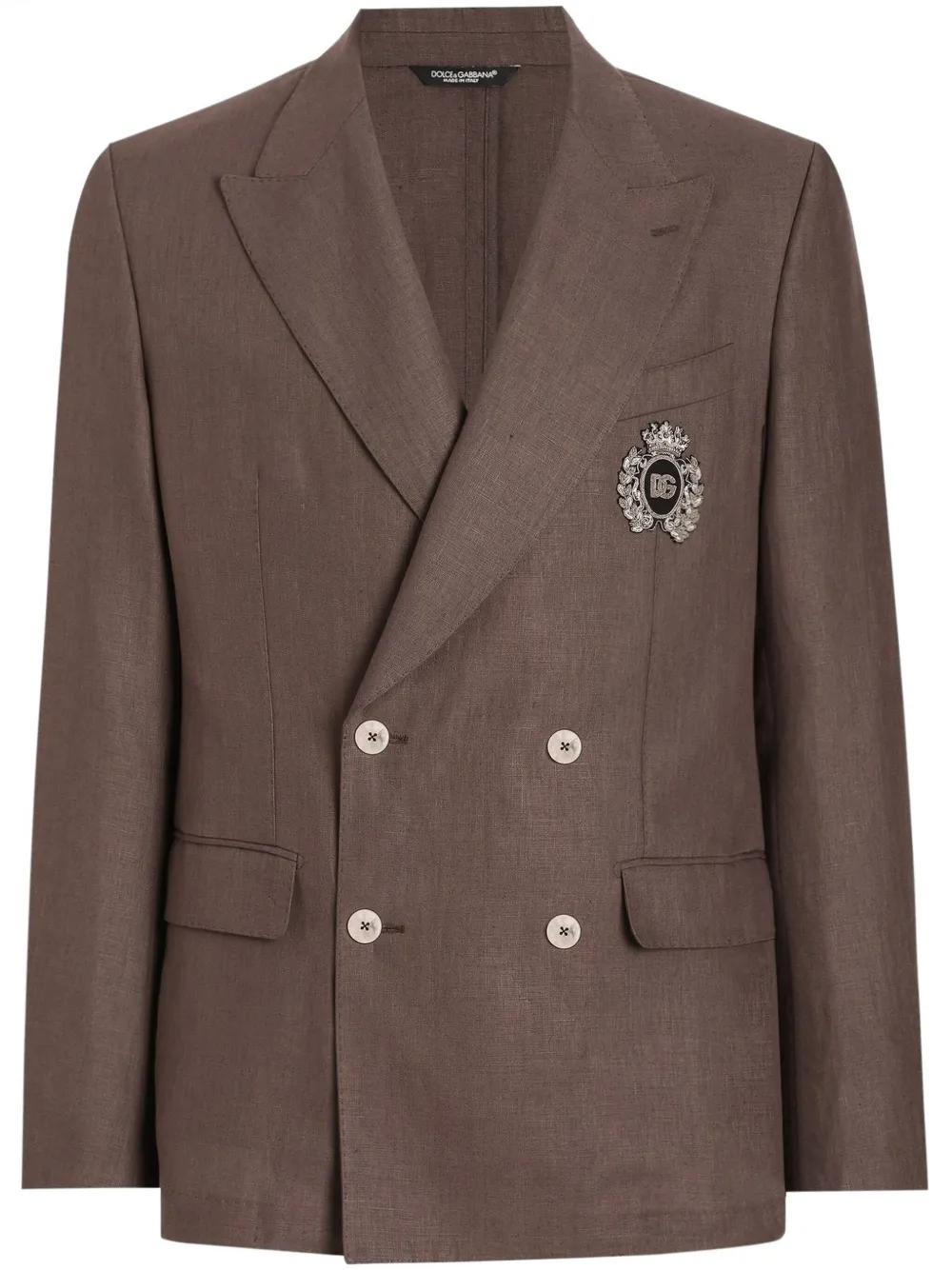 Dolce & Gabbana Blazer met wapenschild-applicatie Bruin