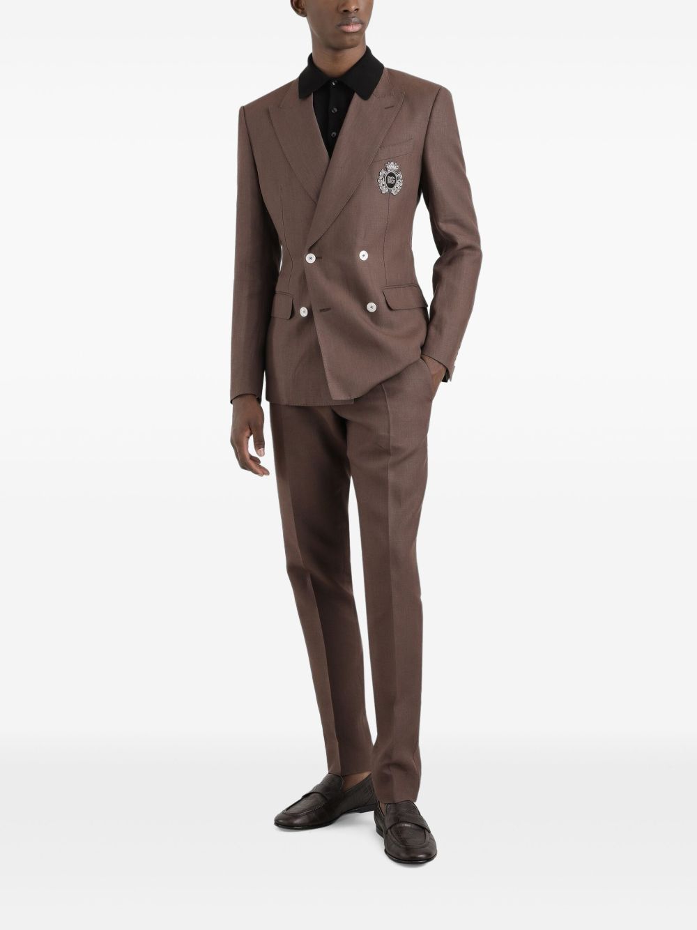 Dolce & Gabbana Blazer met wapenschild-applicatie - Bruin