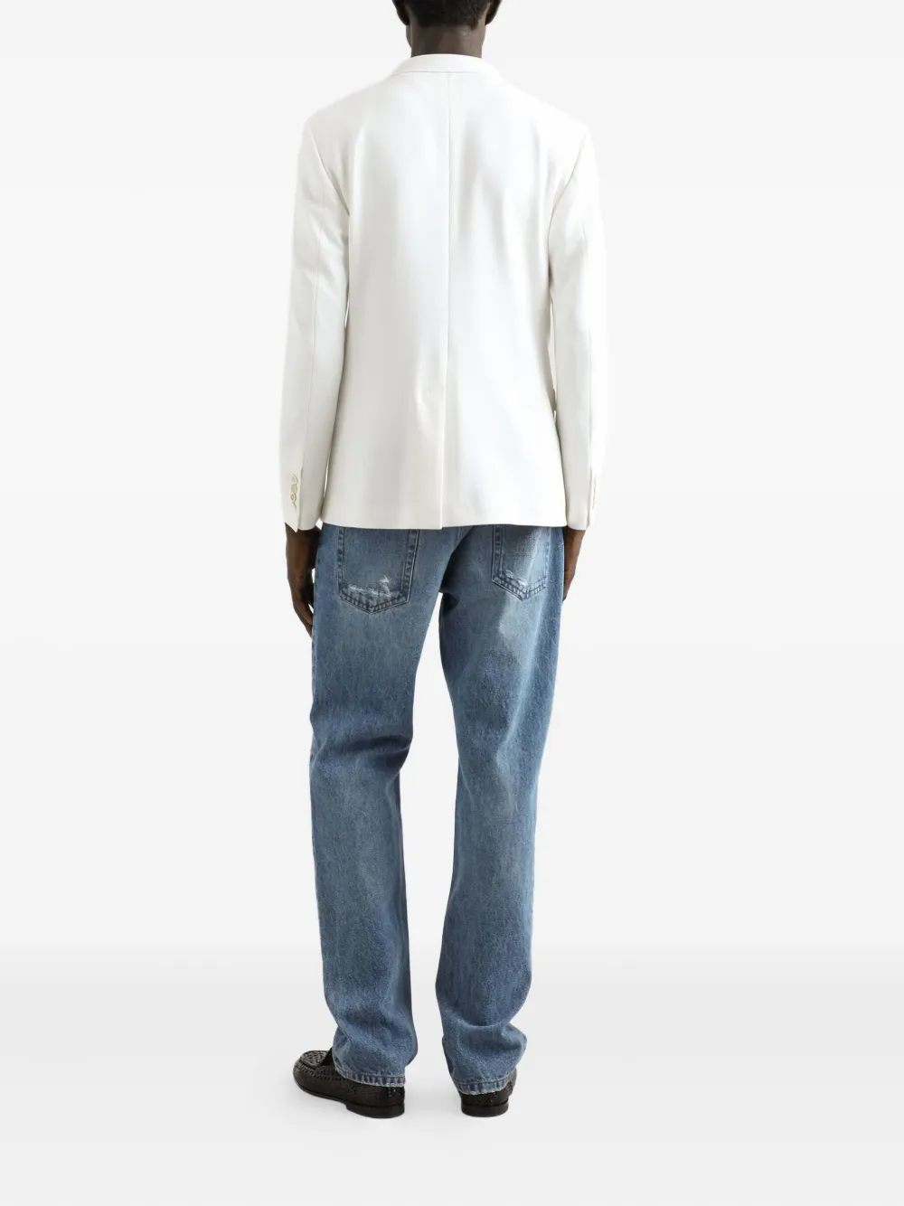 Dolce & Gabbana Embroidered Single-breasted Blazer In White