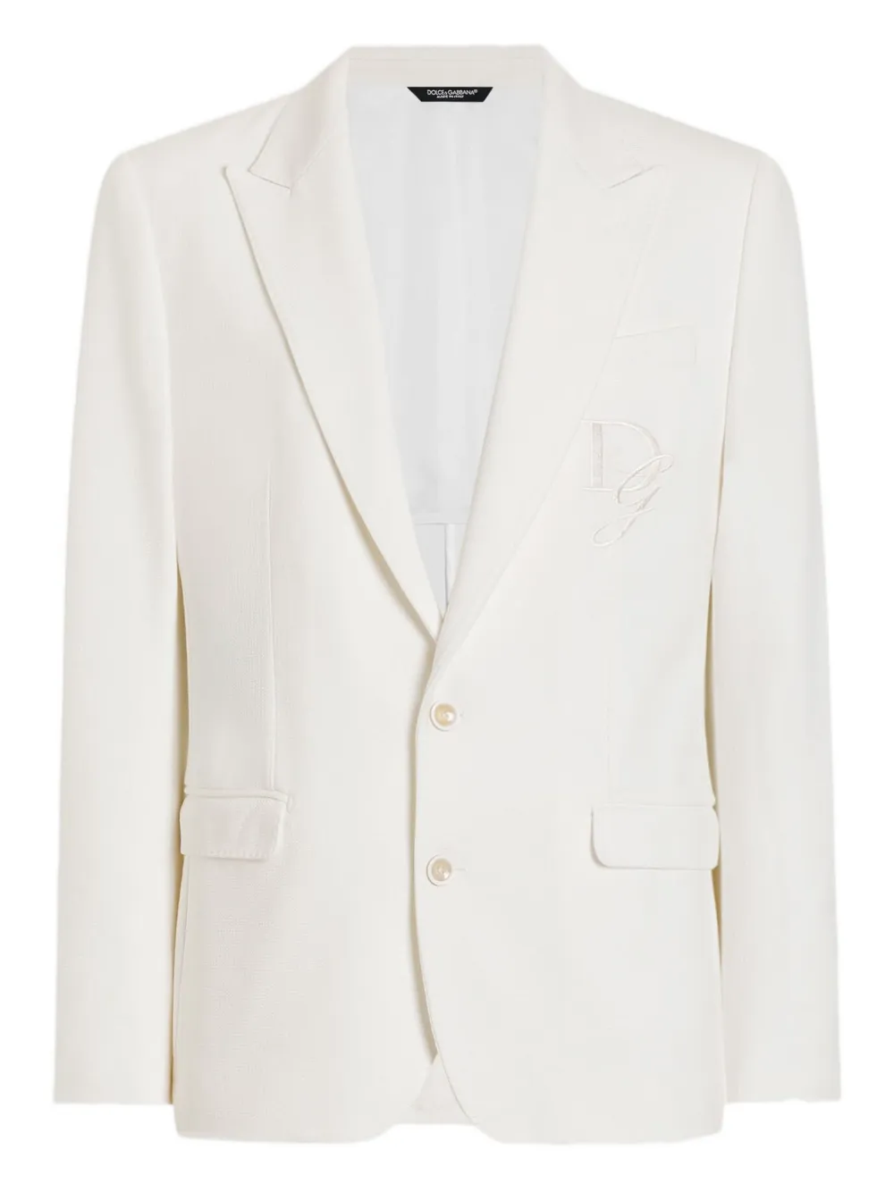 Dolce & Gabbana embroidered single-breasted blazer | White | Image 1