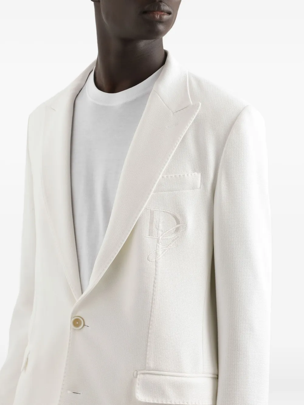 Dolce & Gabbana Embroidered Single-breasted Blazer In White