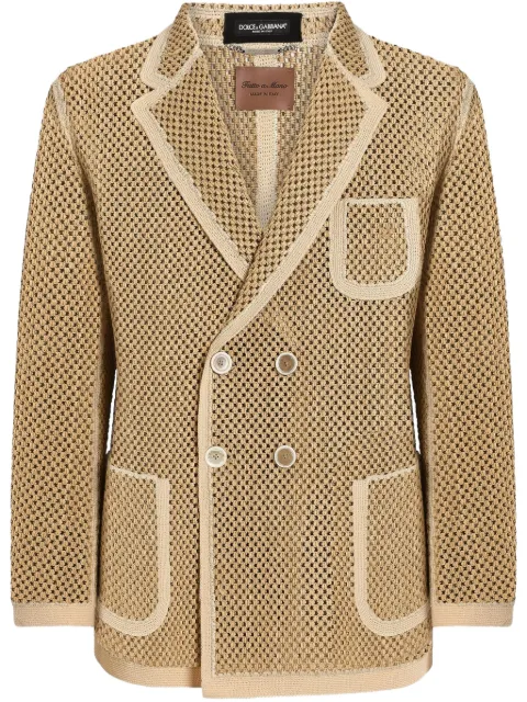 Dolce & Gabbana raffia double-breasted blazer