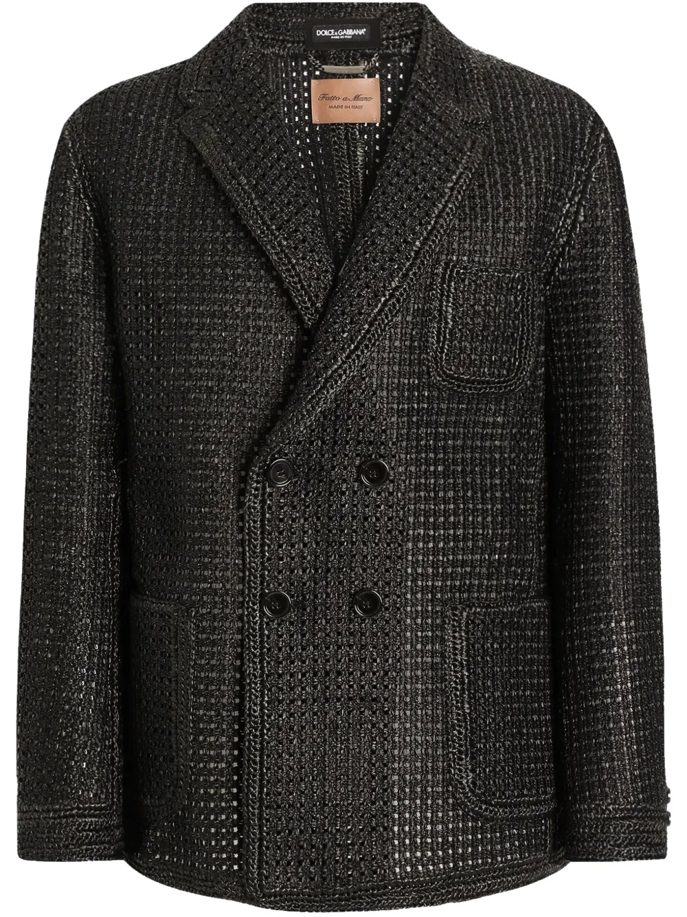 Dolce & Gabbana raffia double-breasted blazer | Black | Image 1