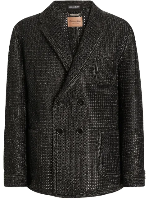 Dolce & Gabbana raffia double-breasted blazer