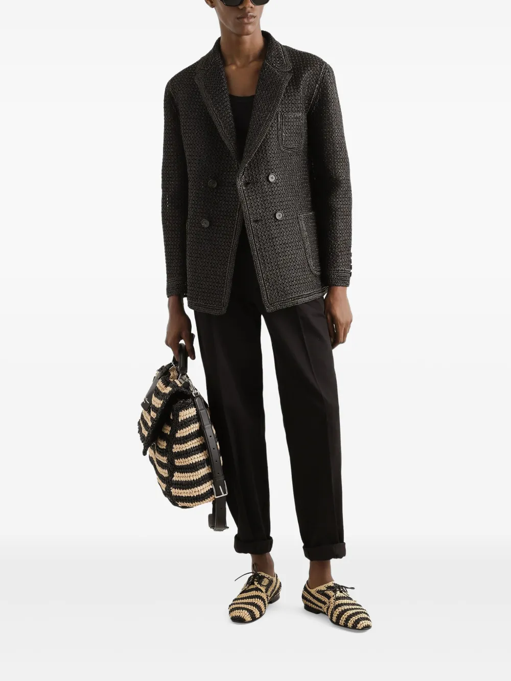 Dolce & Gabbana raffia double-breasted blazer | Blazers | Image 2