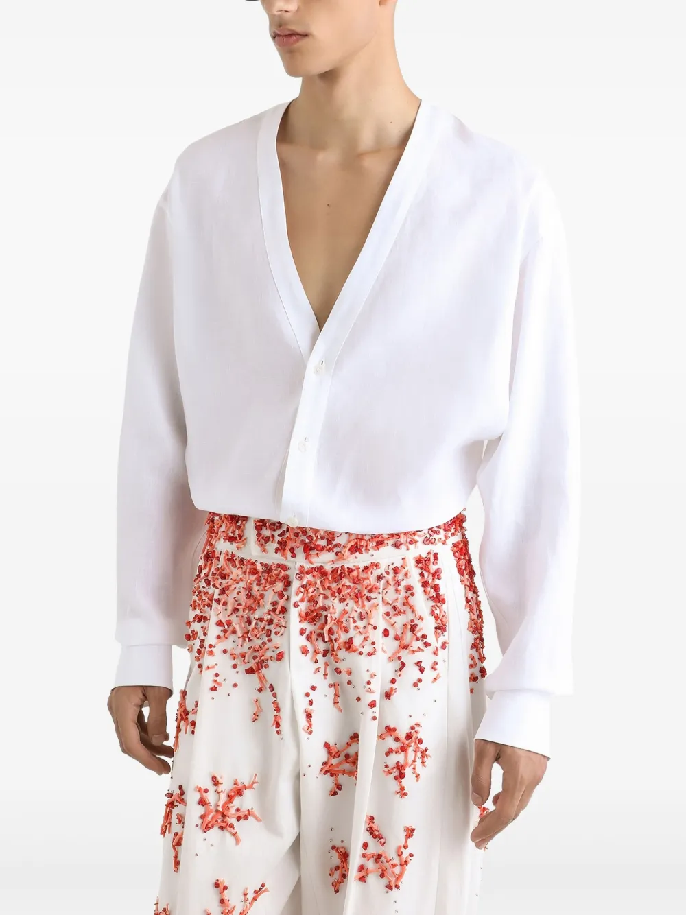 Dolce & Gabbana Kraagloos overhemd Wit