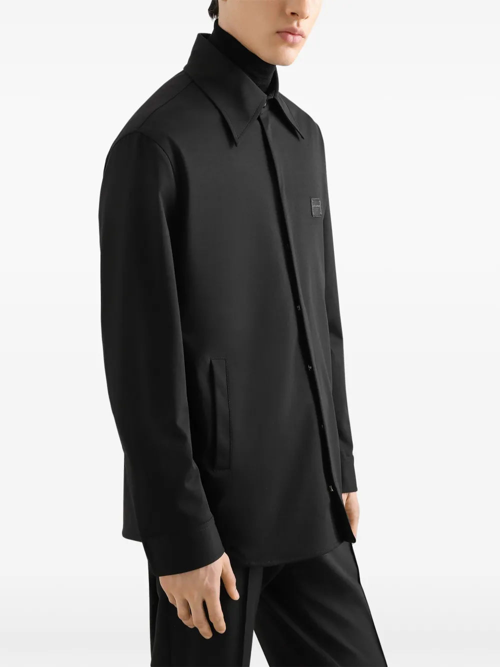 Dolce & Gabbana Shirtjack met logoplakkaat Zwart