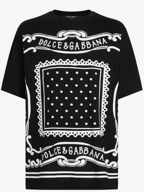 Dolce & Gabbana t-shirt en coton à imprimé bandana