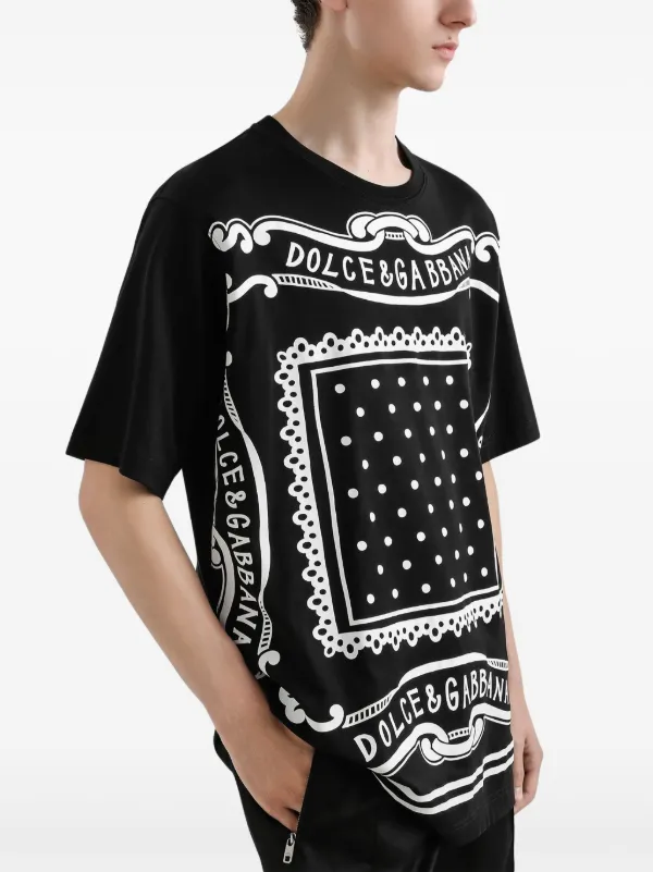 Dolce & Gabbana bandana-print Cotton T-shirt | Black | FARFETCH AZ