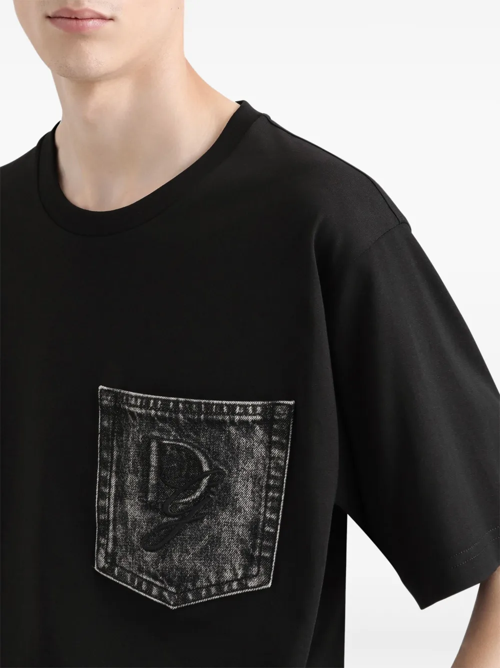 Dolce & Gabbana T-shirt met logo zak Zwart