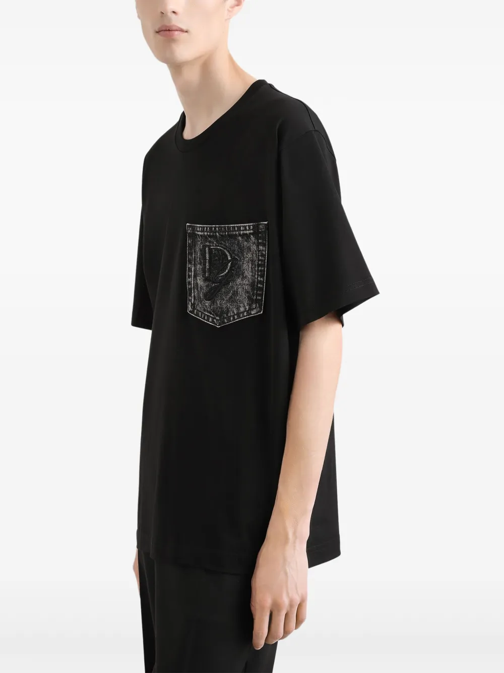 Dolce & Gabbana T-shirt met logo zak Zwart