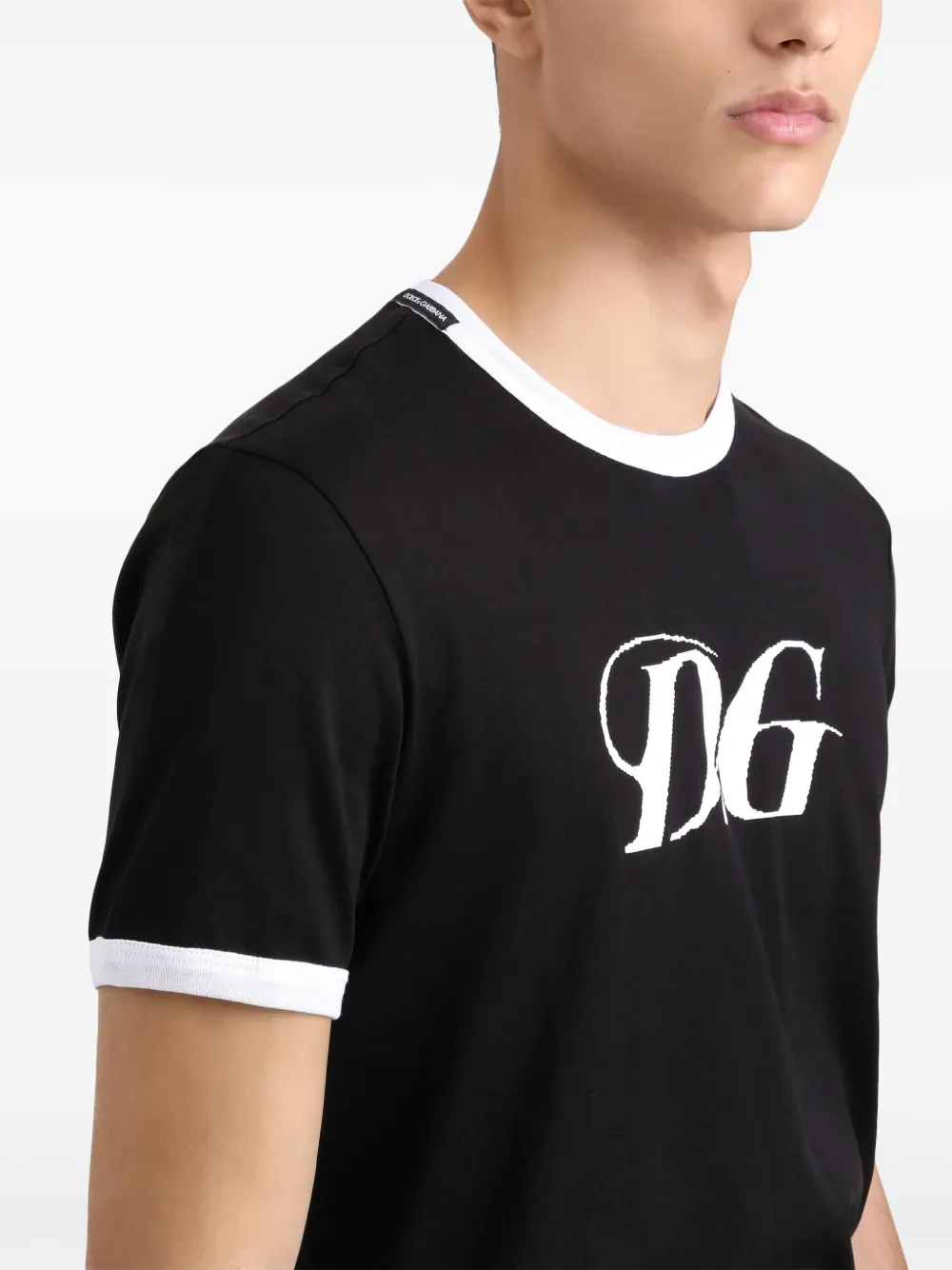 Dolce & Gabbana T-shirt met logoprint Zwart