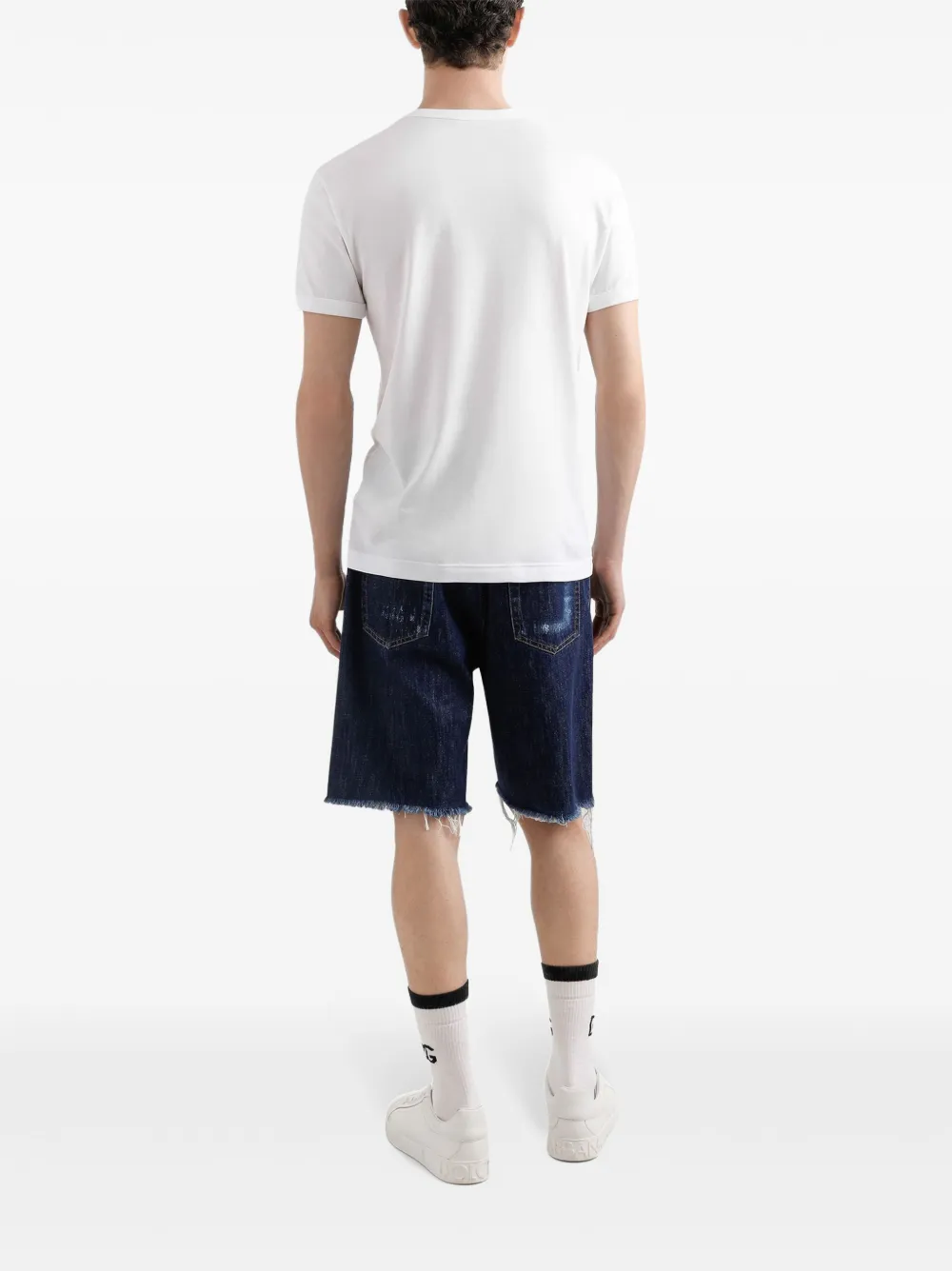 DOLCE & GABBANA EMBROIDERED LOGO T-SHIRT