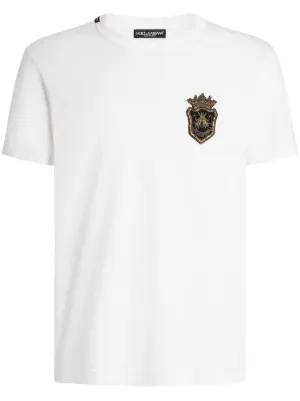 Dolce & Gabbana T-shirt With Heraldic Patch | White | FARFETCH JO