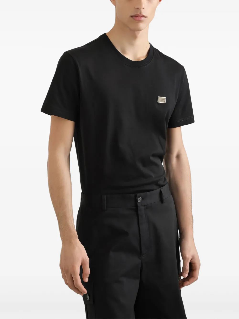 Dolce & Gabbana T-shirt met logoplakkaat Zwart