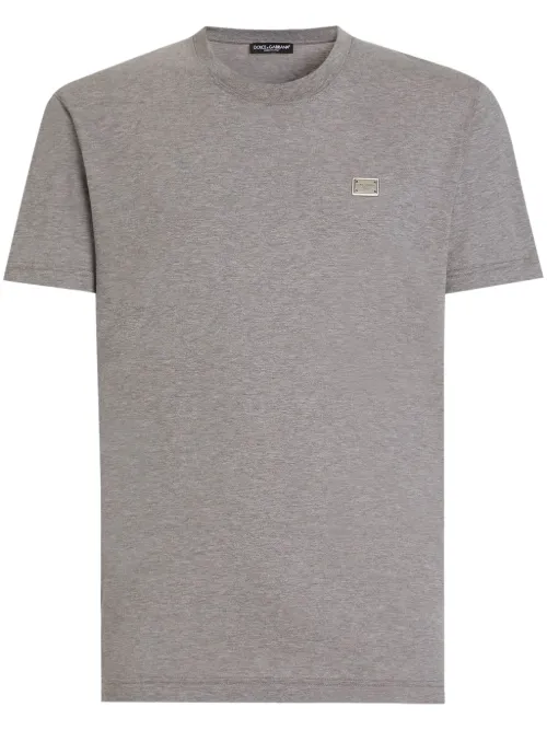 T-shirt en coton à plaque logo - Dolce & Gabbana - Modalova