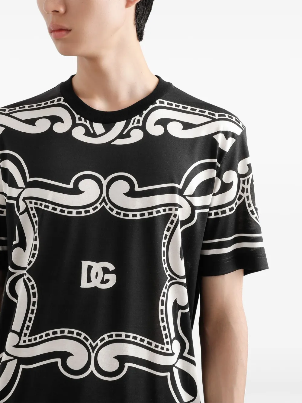 Dolce & Gabbana T-shirt met logoprint Zwart