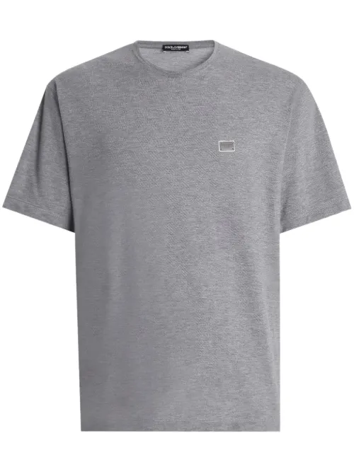 T-shirt en coton à plaque logo - Dolce & Gabbana - Modalova