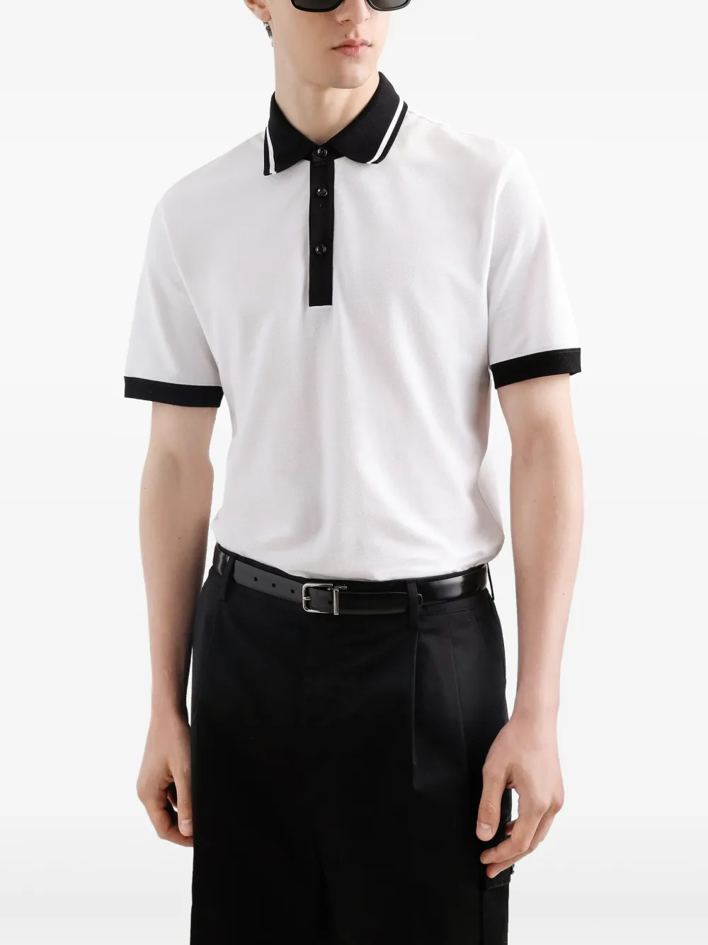 Dolce & Gabbana Poloshirt met contrasterende afwerking Wit