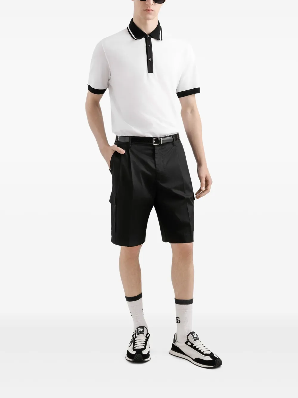 Dolce & Gabbana contrast-trim polo shirt - Wit