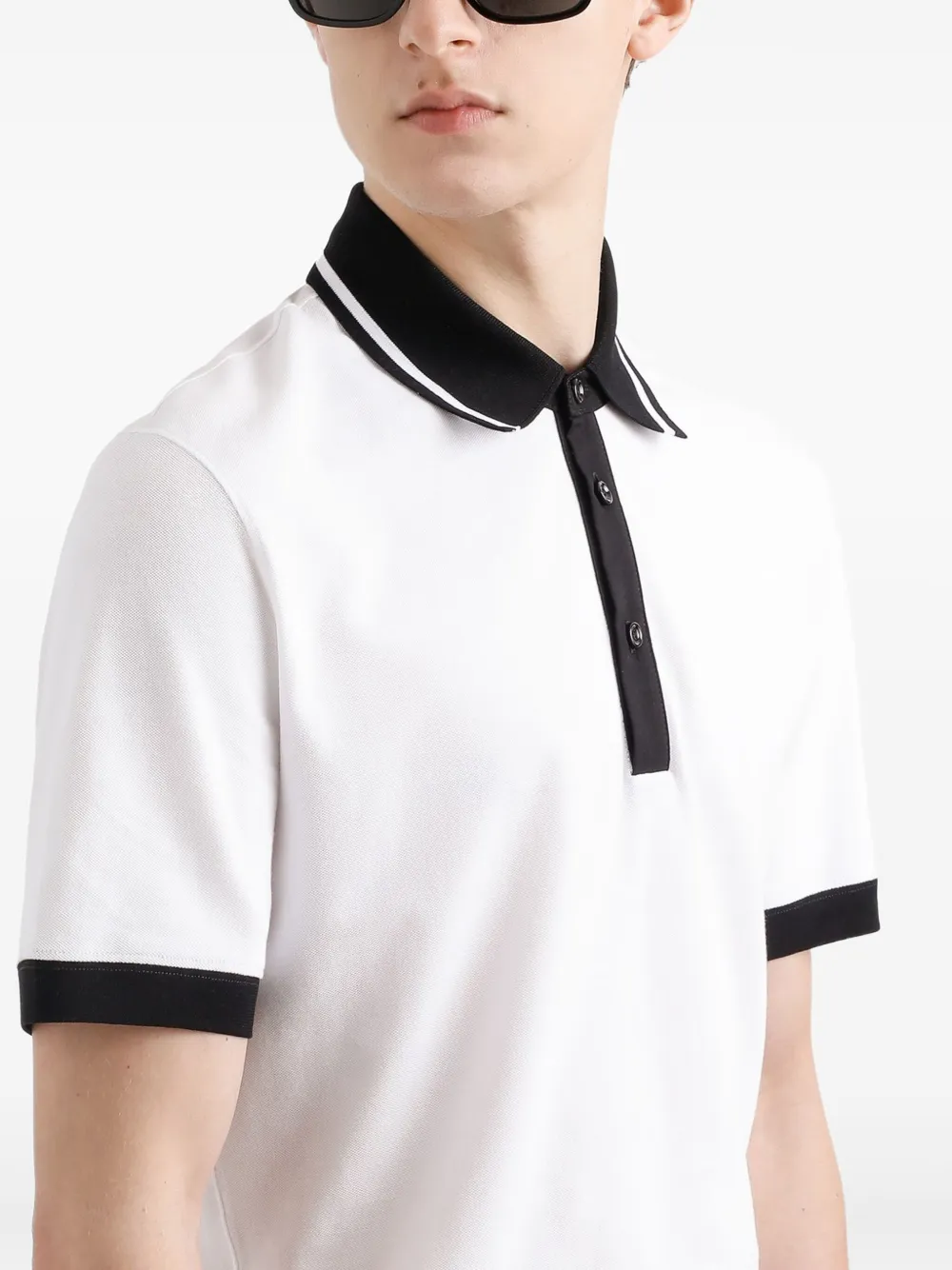 Dolce & Gabbana Poloshirt met contrasterende afwerking Wit