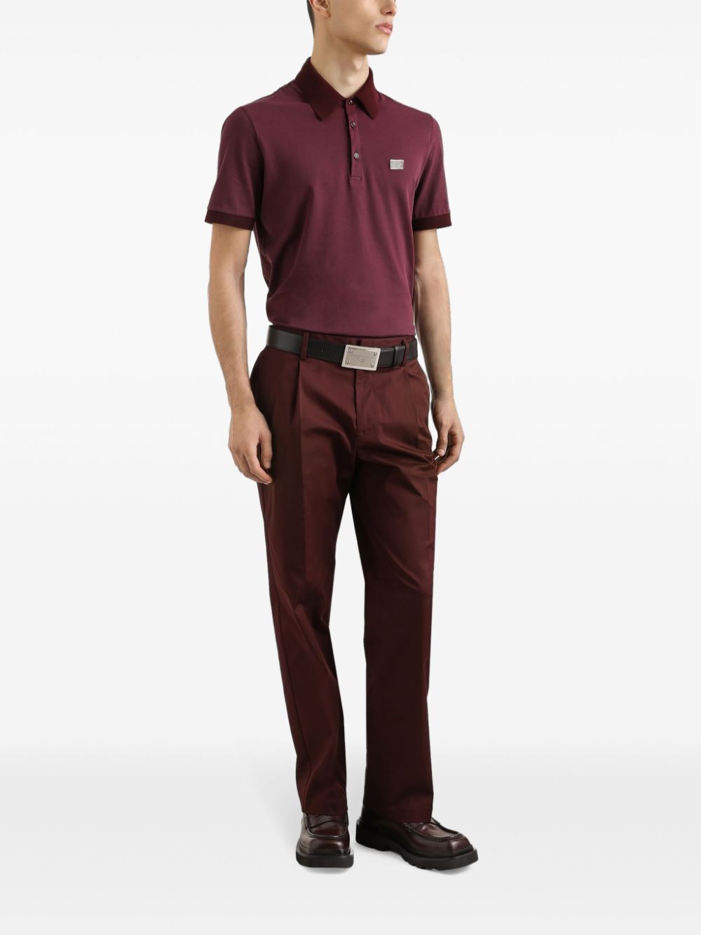 Dolce & Gabbana Poloshirt met logoplakkaat - Rood