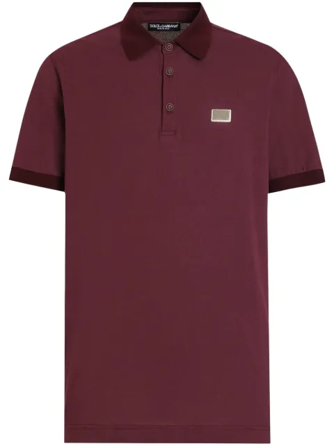 Dolce & Gabbana playera tipo polo con placa del logo