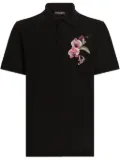 Dolce & Gabbana Orchid embroidered polo shirt - Black