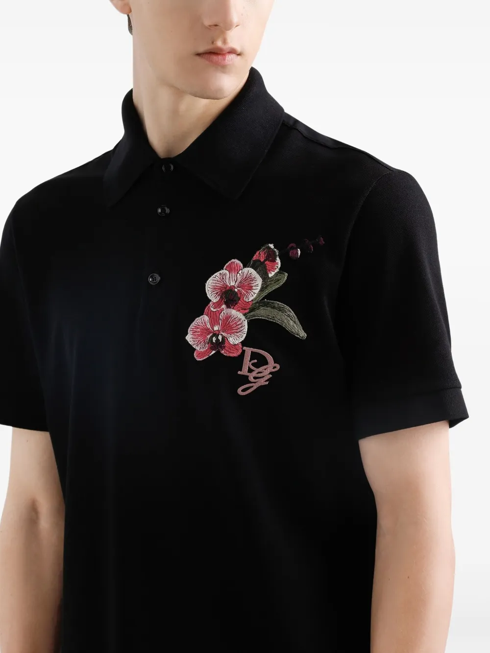 Orchid embroidered polo shirt