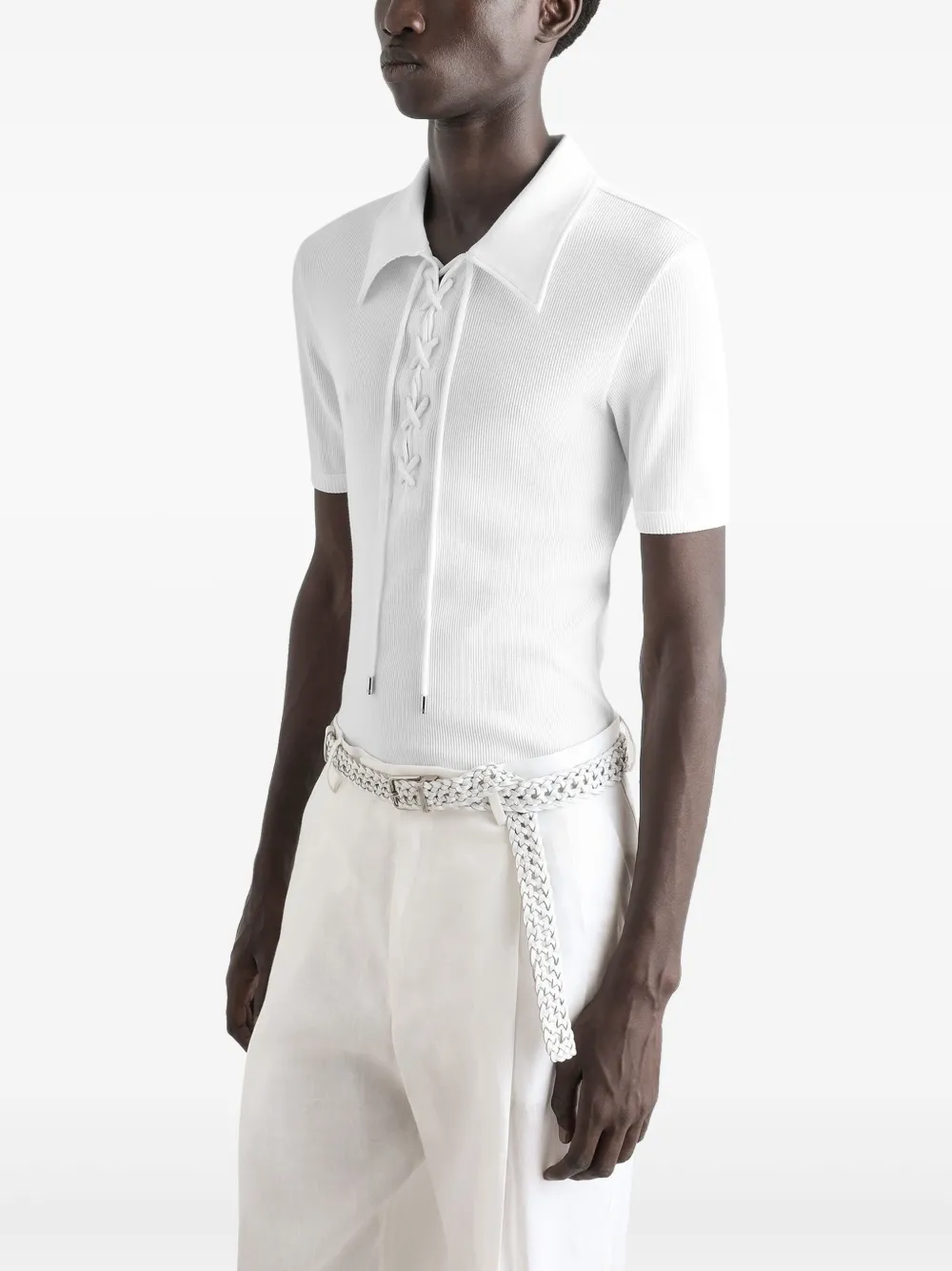 Dolce & Gabbana Poloshirt met korte mouwen en kant Wit