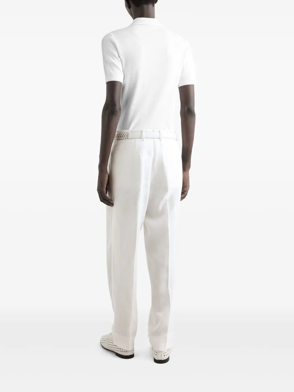 Dolce & Gabbana Poloshirt met korte mouwen en kant Wit