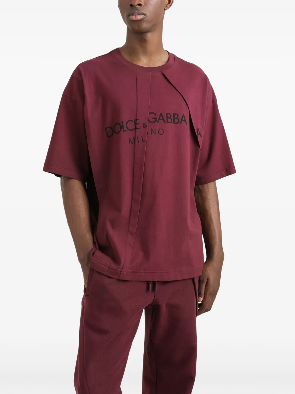 Dolce & Gabbana T-shirt met geplooid detail Rood