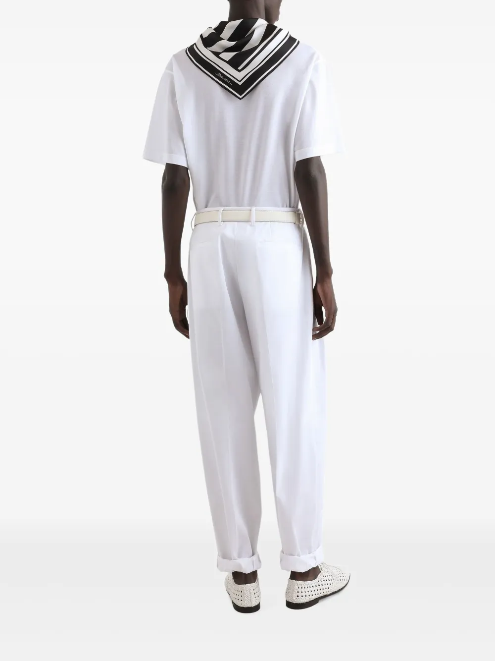 Dolce & Gabbana T-shirt met sjaaldetail Wit