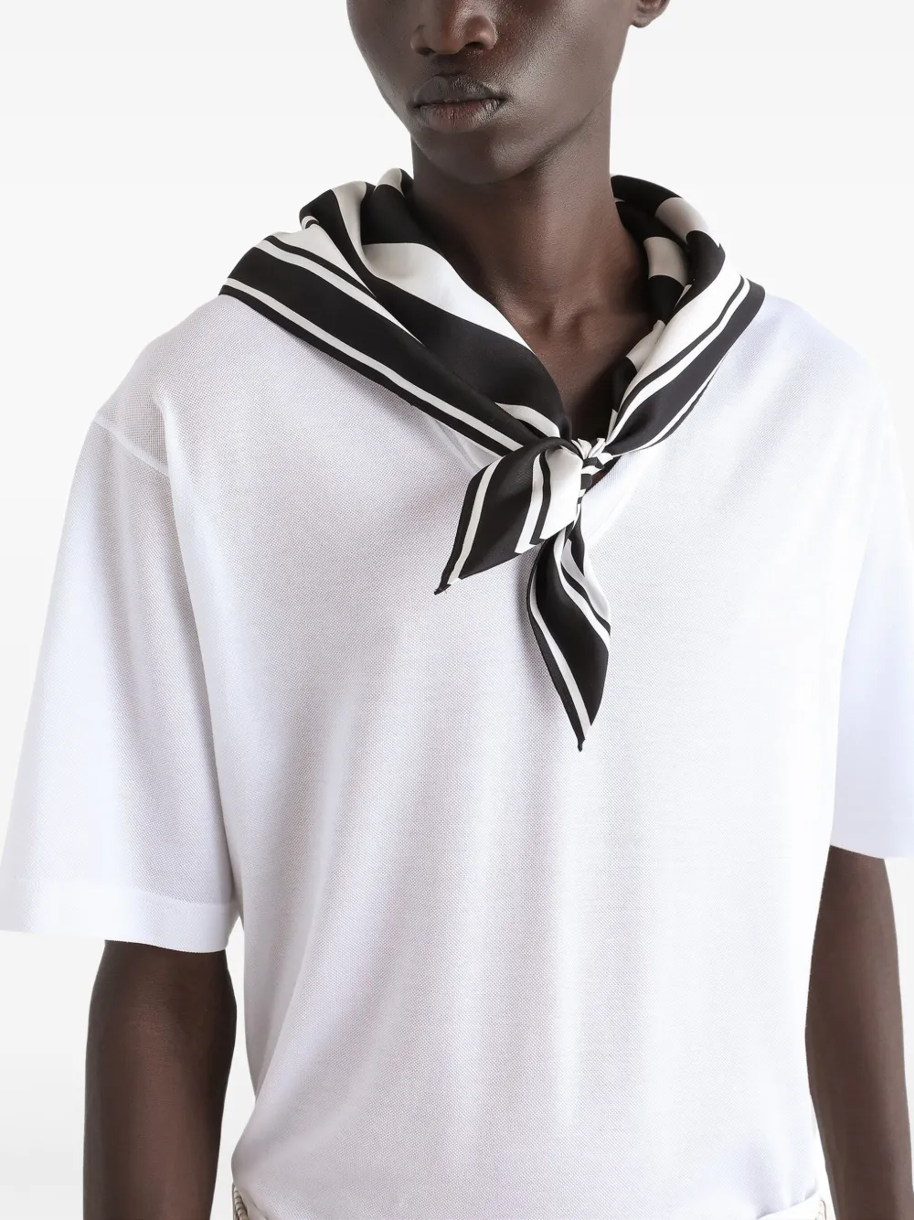 Dolce & Gabbana T-shirt met sjaaldetail Wit