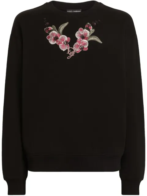 Dolce & Gabbana Orchid embroidered sweatshirt