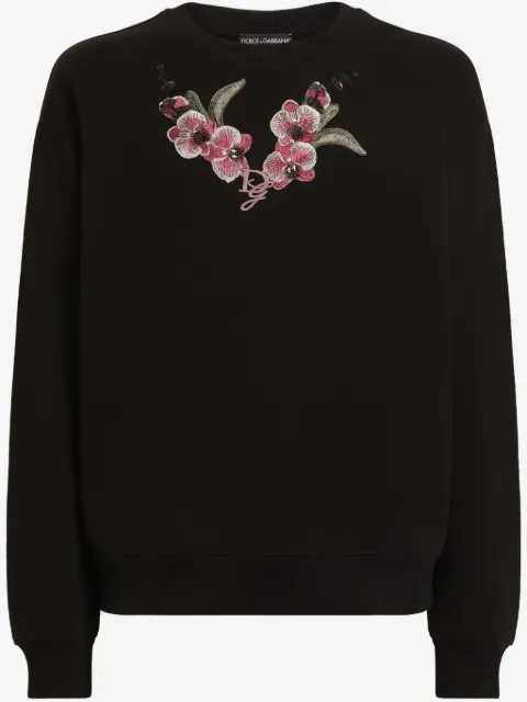 Dolce & Gabbana Orchid embroidered sweatshirt