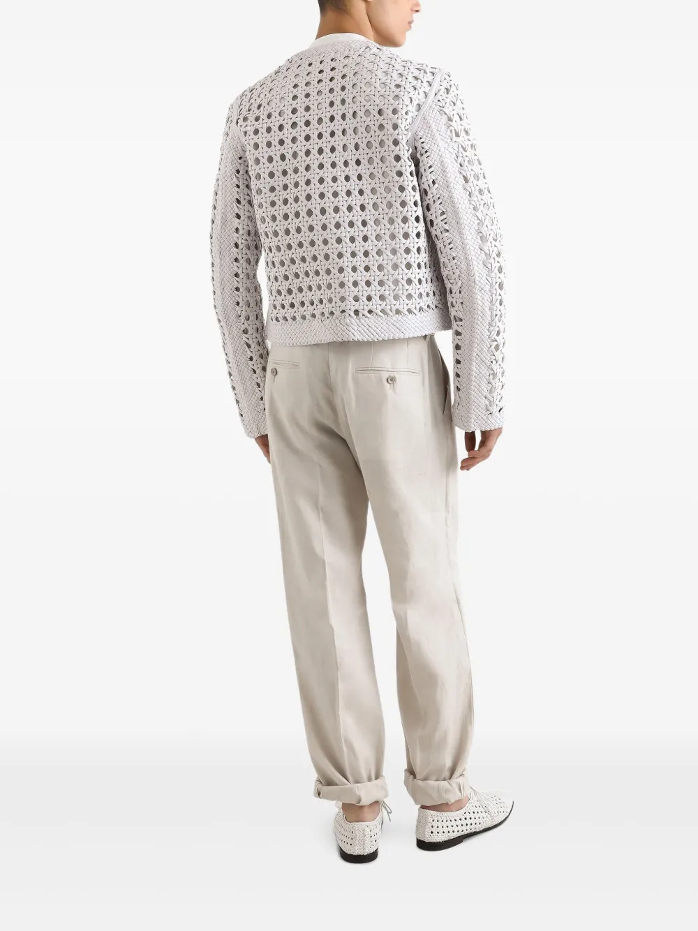 Dolce & Gabbana Geweven jack van nappa leer Wit