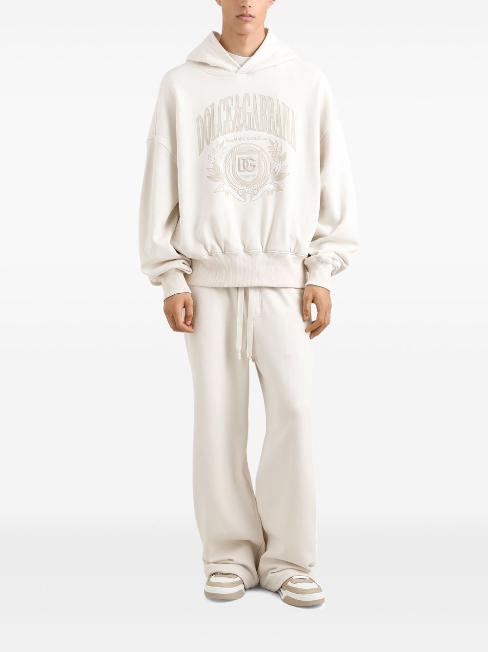 Dolce & Gabbana Hoodie met logoprint - Beige