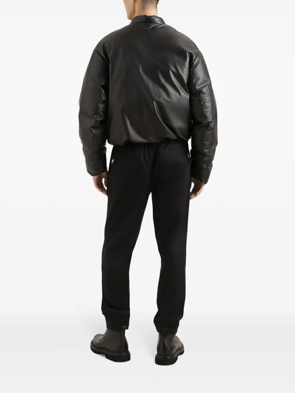 Dolce & Gabbana Leren jack Zwart