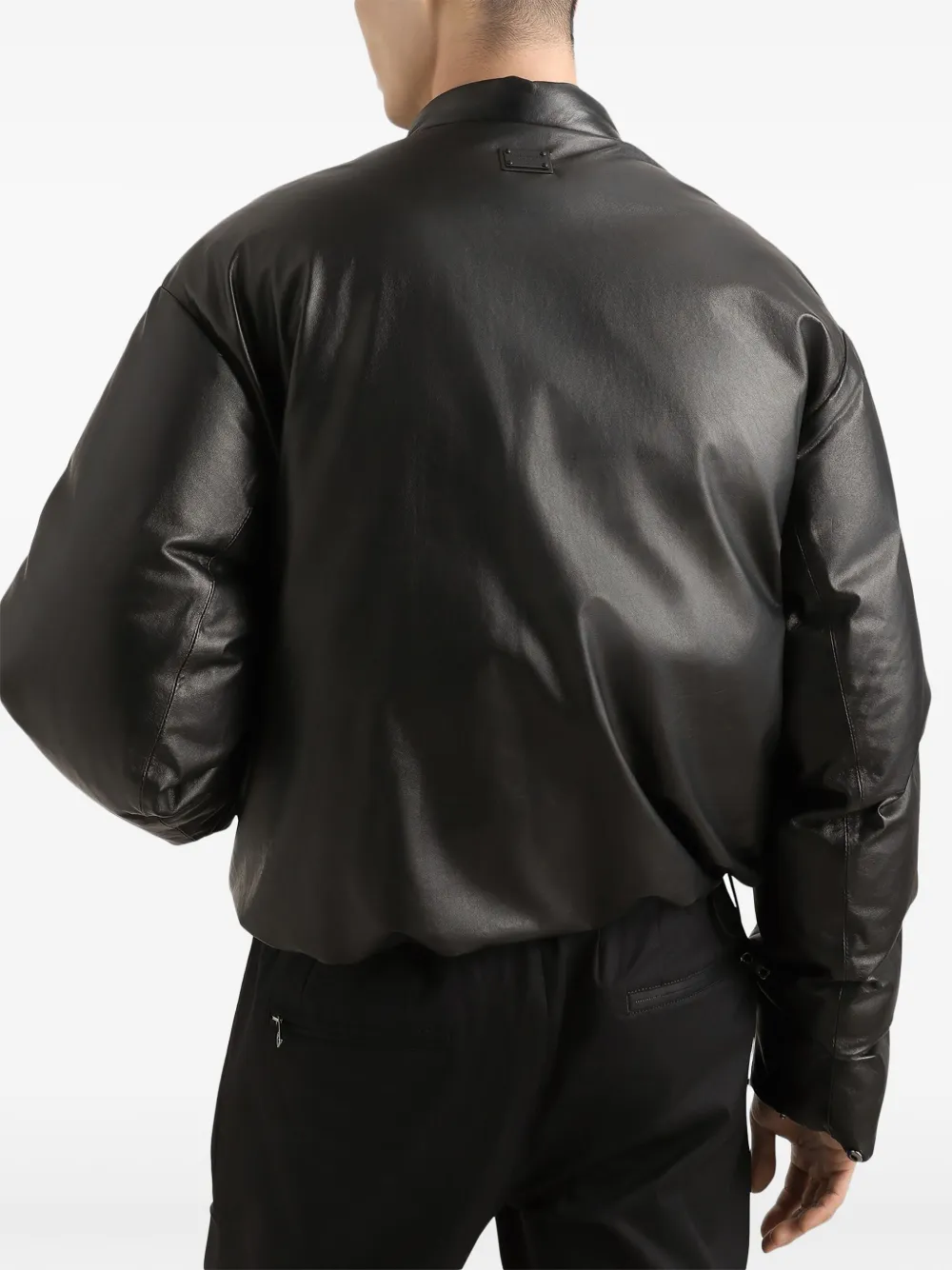 Dolce & Gabbana Leren jack Zwart