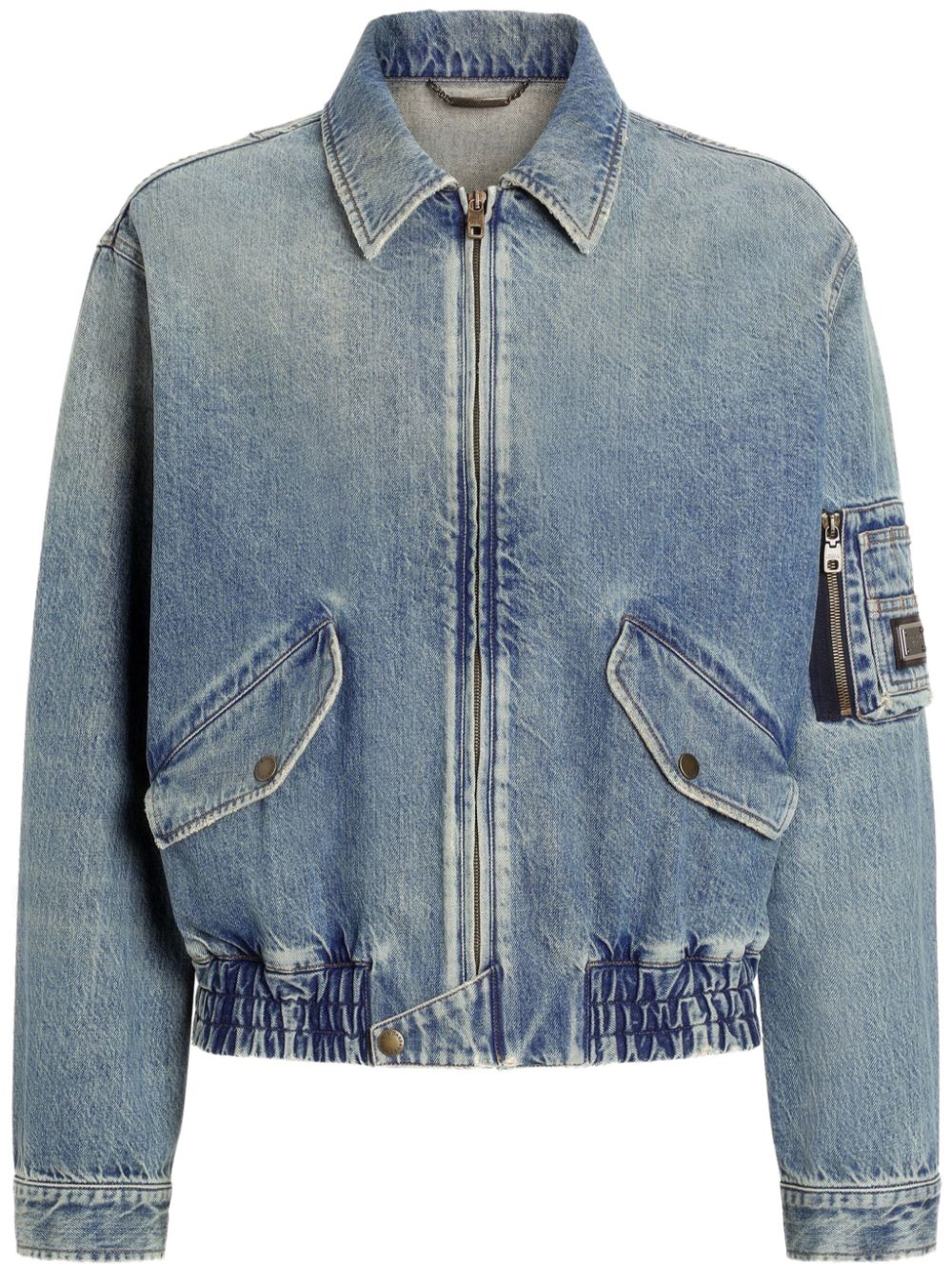 logo-appliqué denim jacket