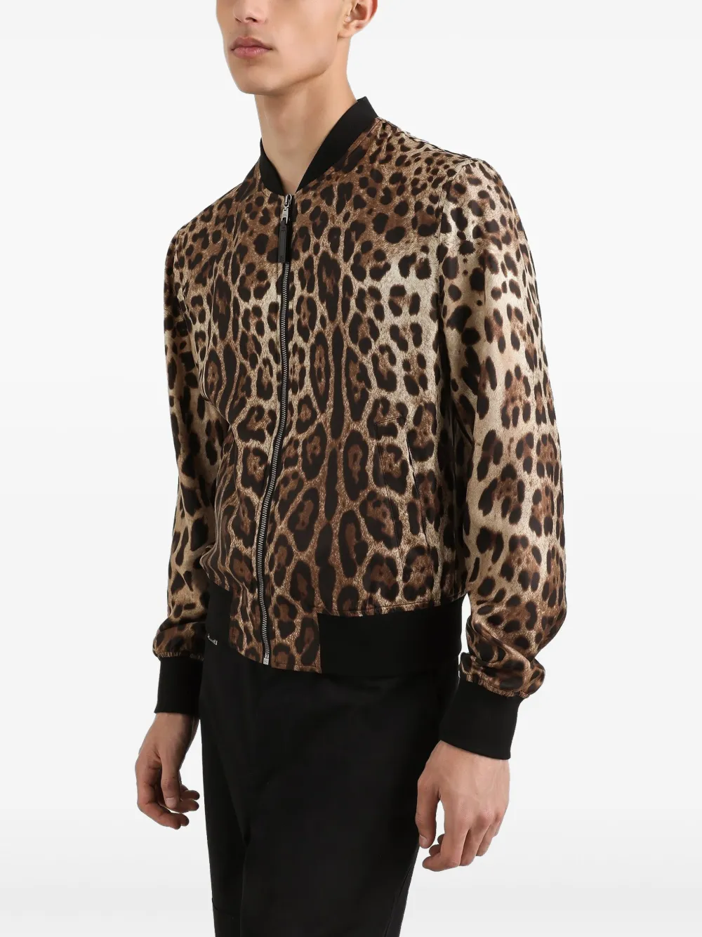 Dolce & Gabbana Bomberjack met luipaardprint Bruin