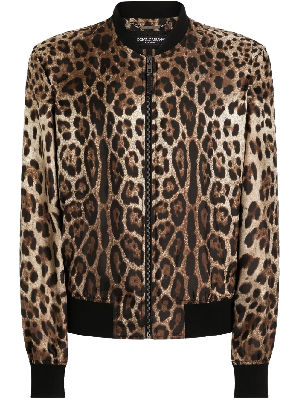 Dolce & Gabbana leopard-print bomber jacket | Brown | Image 1