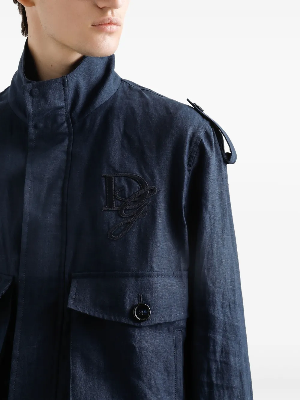 Dolce & Gabbana Jack met geborduurd logo Blauw