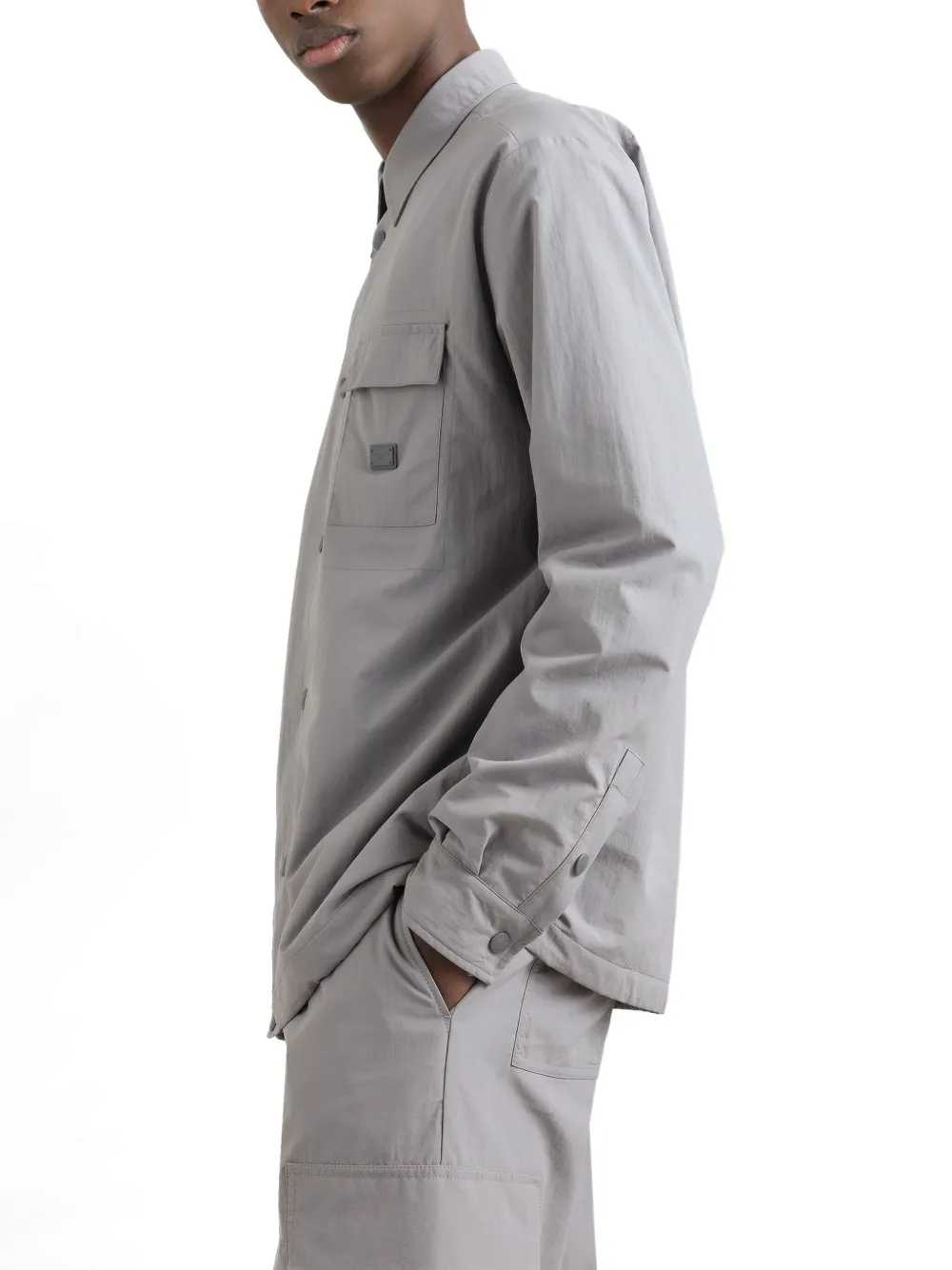 Dolce & Gabbana Shirtjack met logoplakkaat Grijs